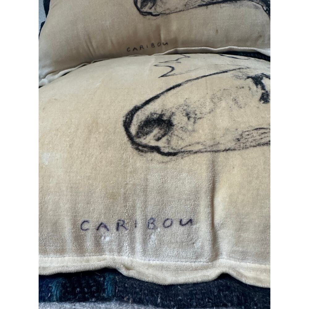 Anthropologie northwood-pillows set pair creative Growth Frann Lusson moose - Picture 16 of 16